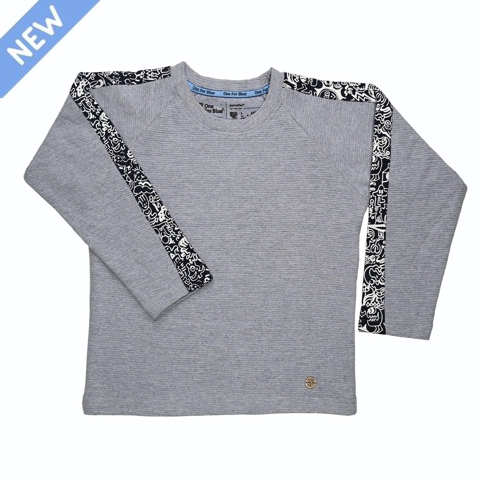 Scribble Dribble Sweatshirt- Grey - Oneforblue