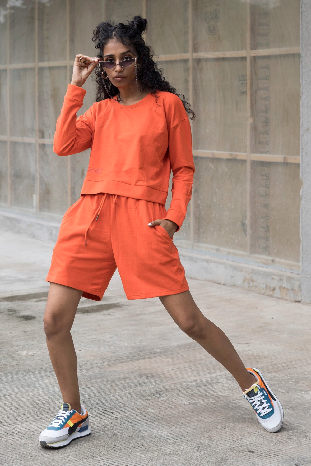 Tangerine Crop Top - Shorts Co-Ord