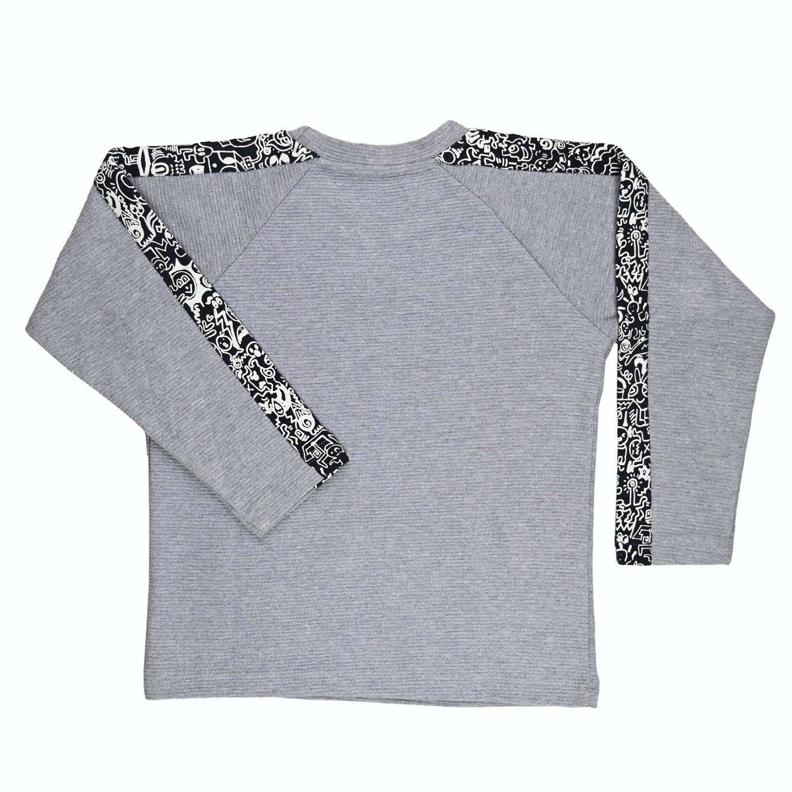 Scribble Dribble Sweatshirt- Grey - Oneforblue