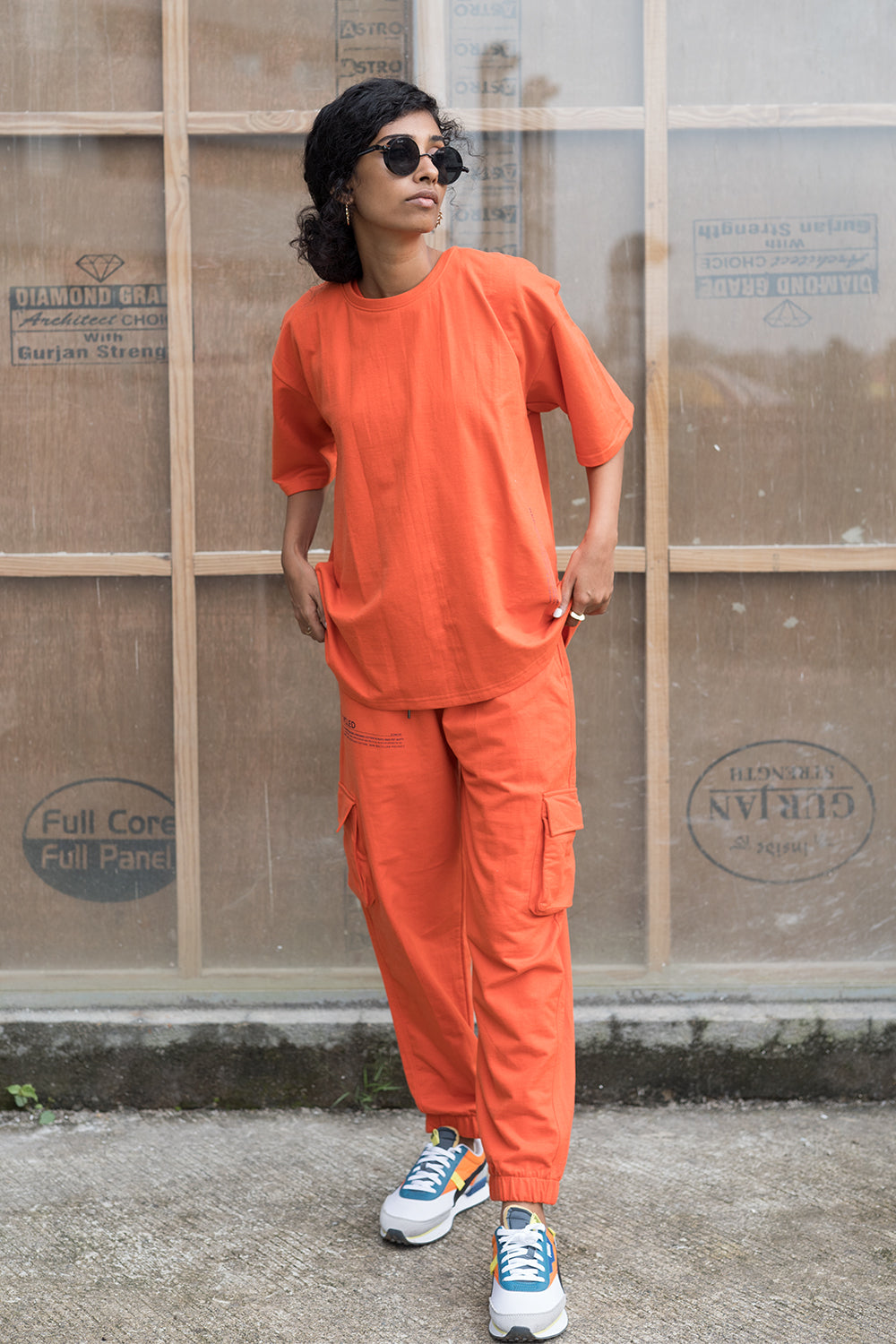 Tangerine Oversized Tshirt Jog Co Ord