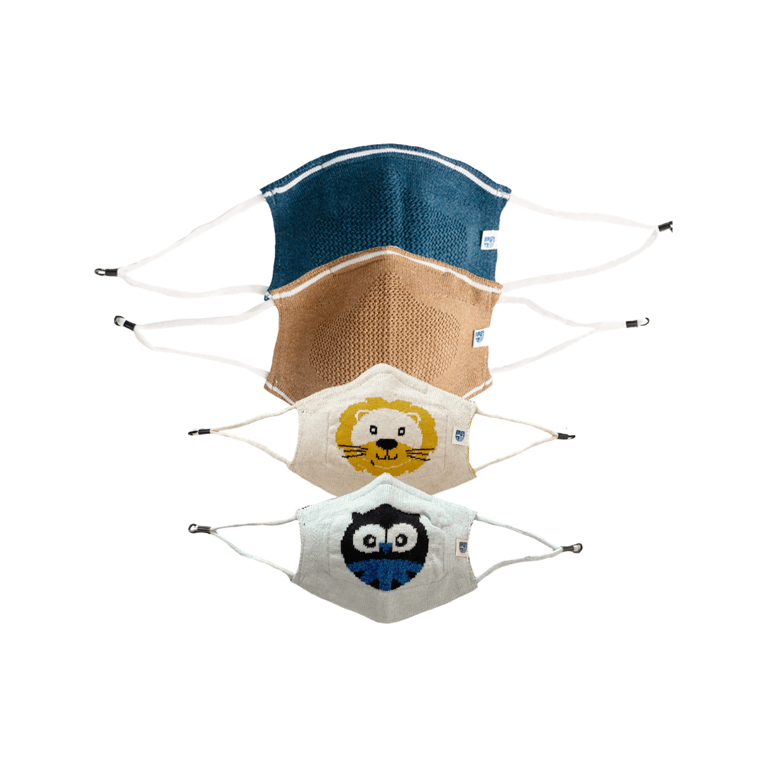 Ultra Breathable Antimicrobial Masks Family Pack (Adults 2 + Kids 2)