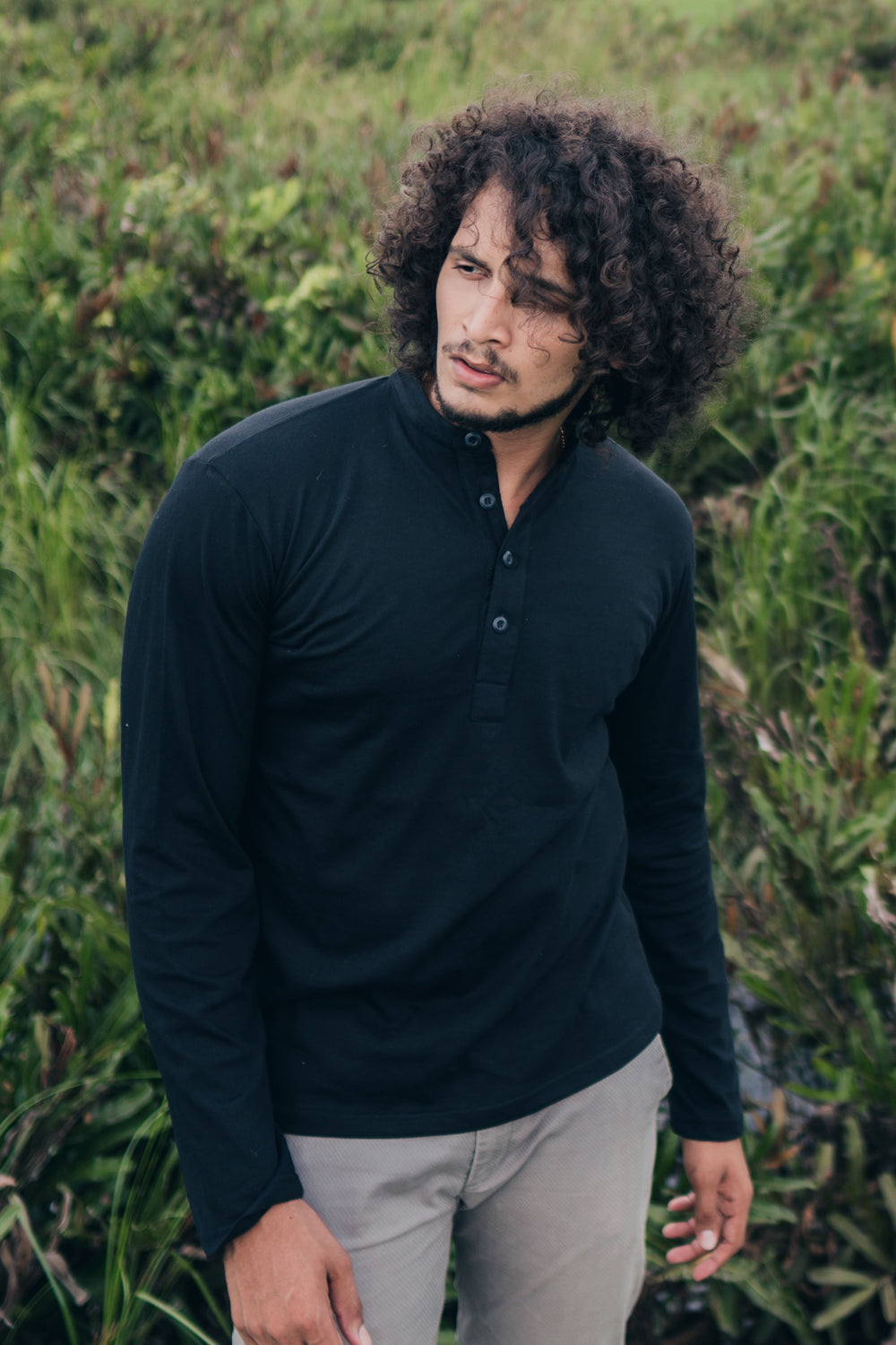 Charcoal Henley (Slim Fit)