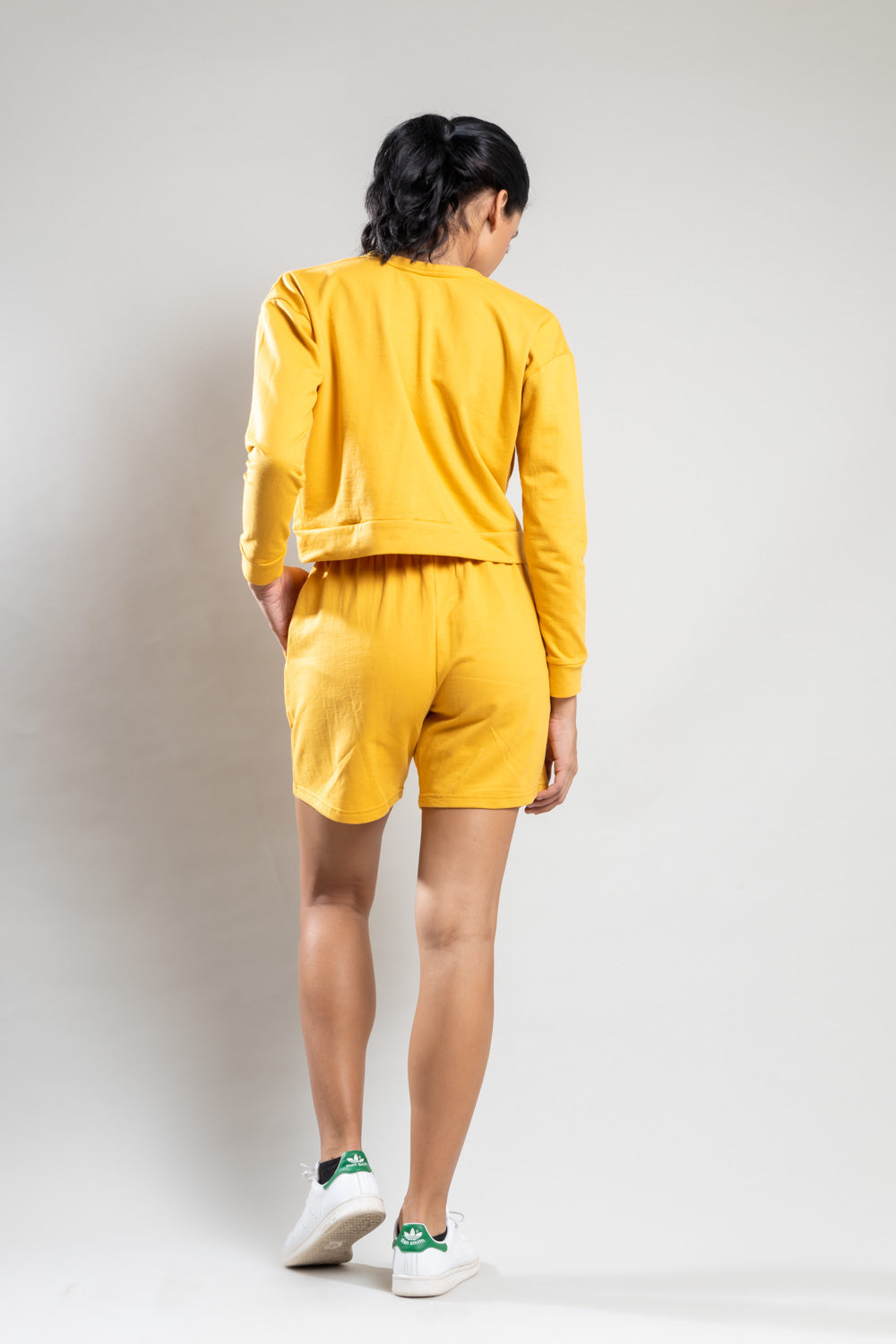 Amber Full Sleeve Crop Top - Shorts Co-Ord